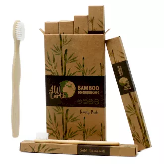 Bambus-Zahnbürsten (4 Stk) - Set Familienpackung