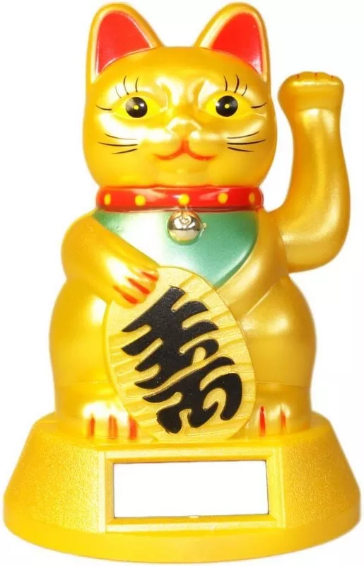 Glückskatze Solar 12cm - Kunststofffigur