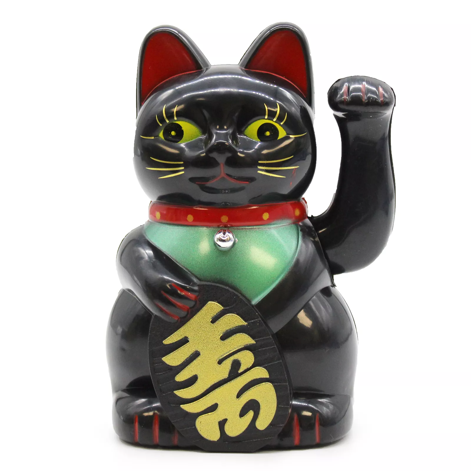 Schwarze Glückskatze 15cm - Kunststofffigur