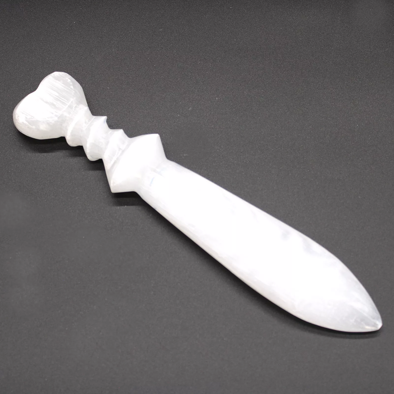 Spiralgravur 25cm - Selenit-Ritualmesser