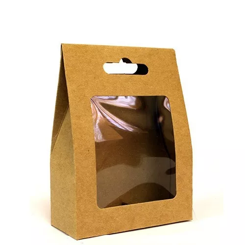 Fenster-Dekor Faltschachtel 9,5x13x4,3cm (4 Stk) - Geschenkbox mit Sichtfenster