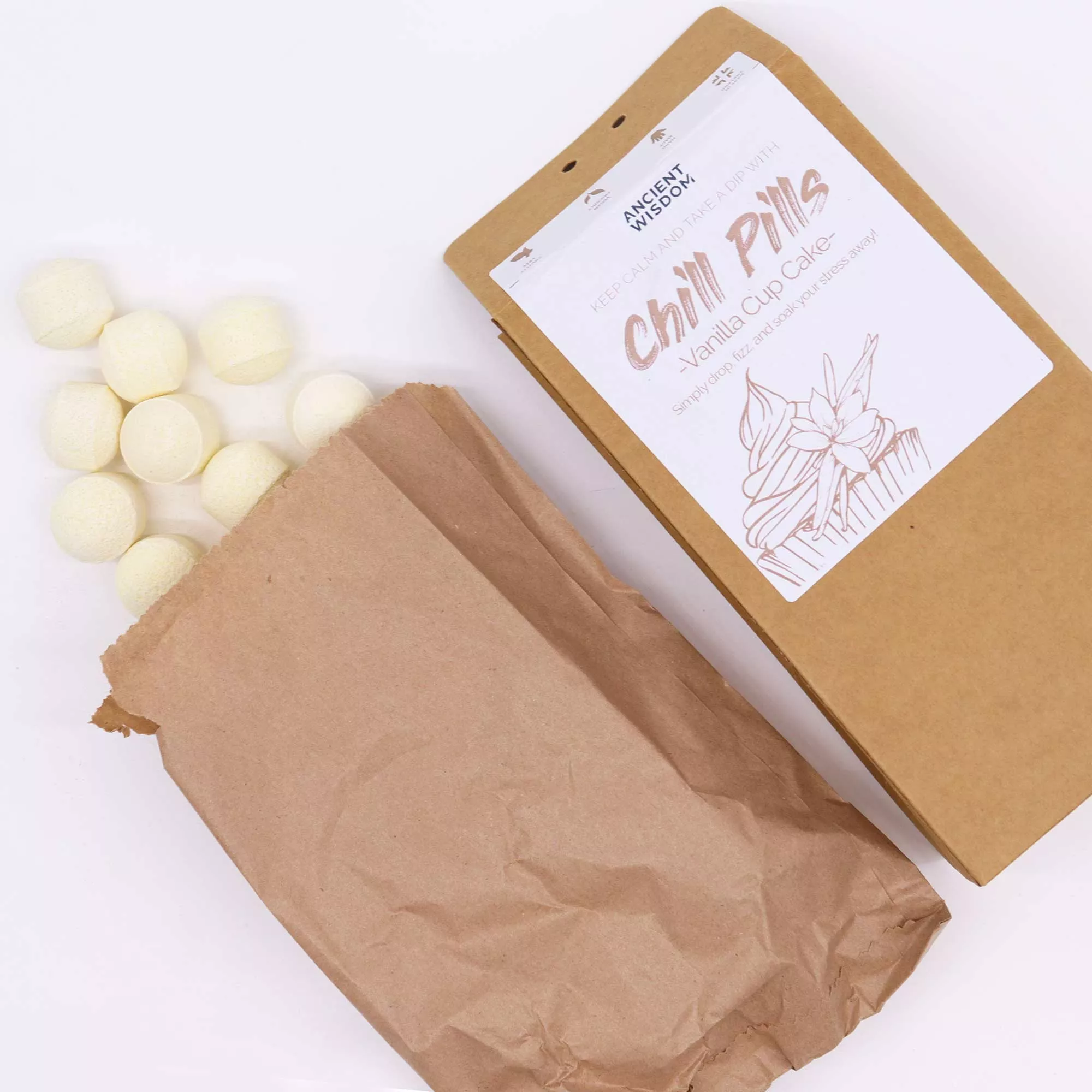 Vanille-Cupcake (30 Stk) - Mini-Badebomben Geschenkset