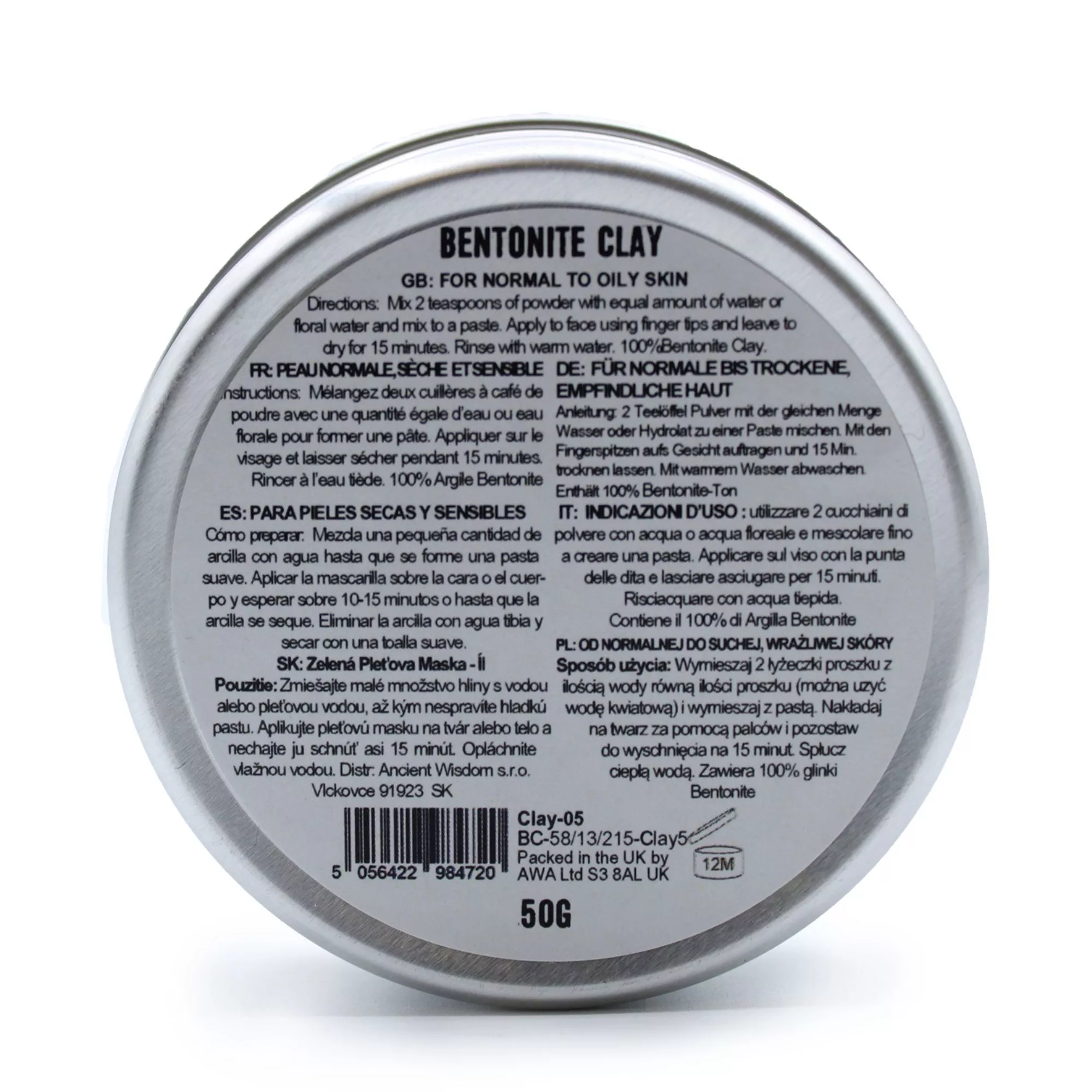 Bentonit-Tiefenton 80g - Porenreinigende Maske