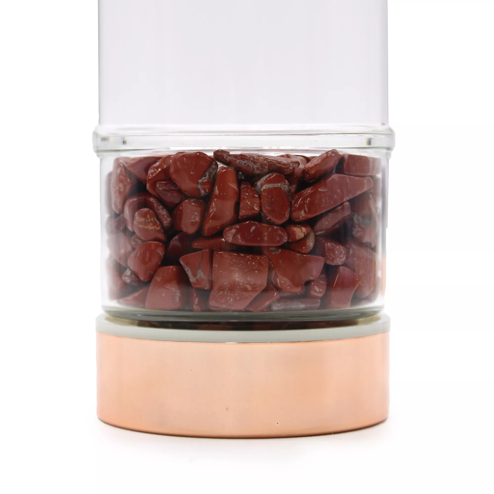 Red Jasper - Tee-Infuser Flasche mit Roségold-Deckel und Neoprenhülle