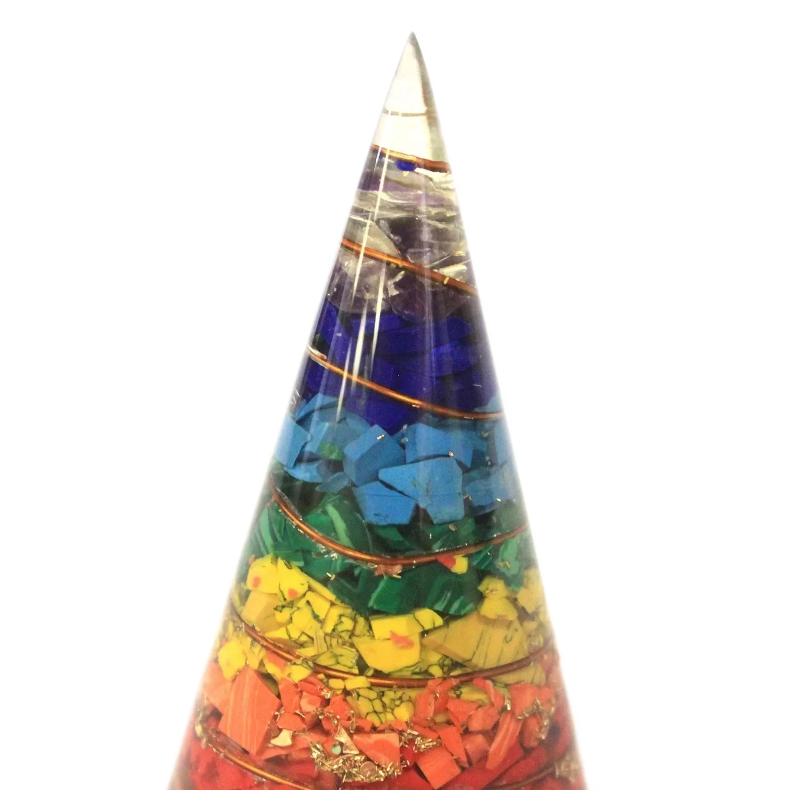 Kristallenergie-Konus 8cm - Edelstein-Kupfer-Orgonit