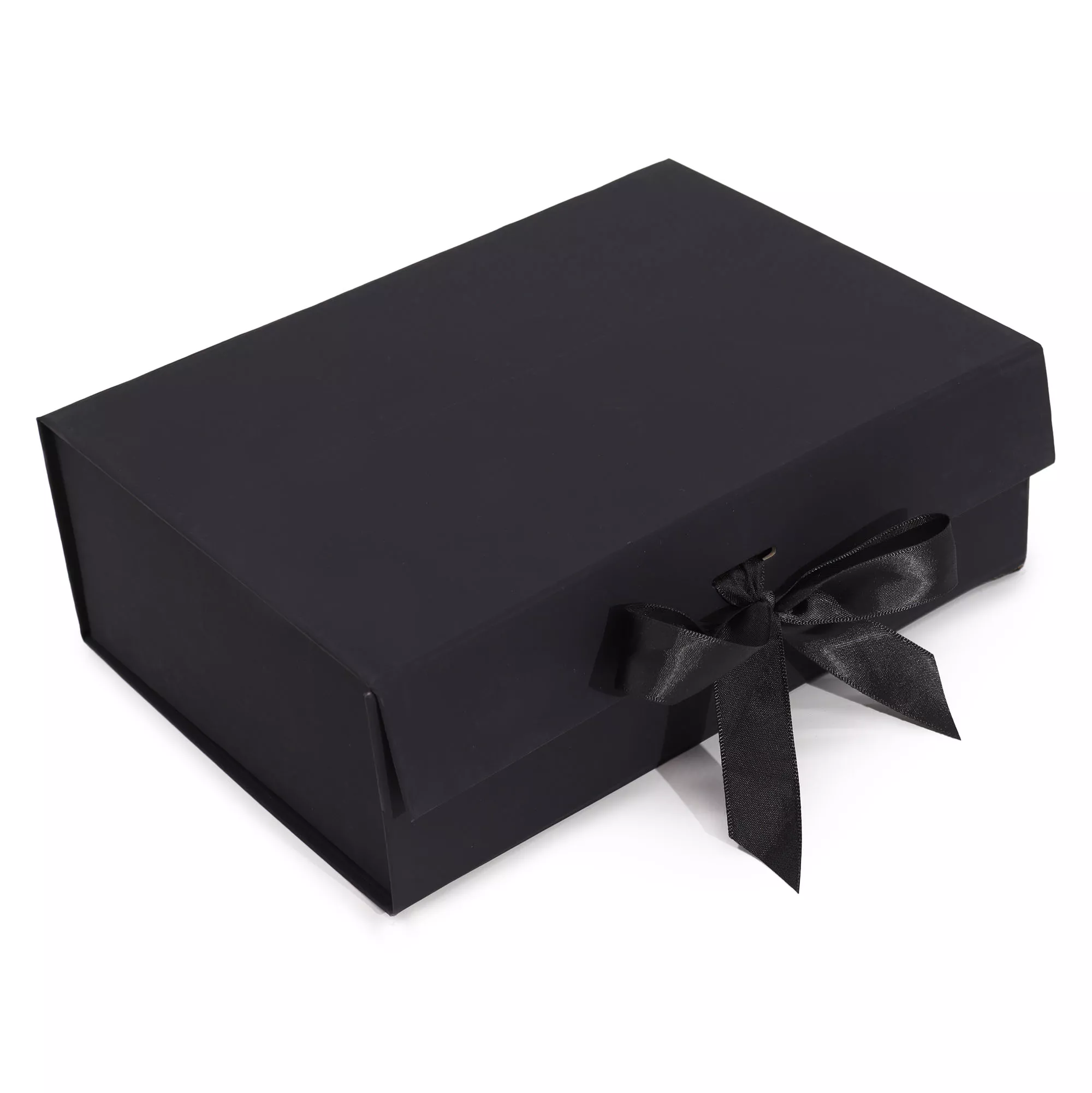 Elegante Schwarze Geschenkbox - Faltbare Verpackung mit Schleife