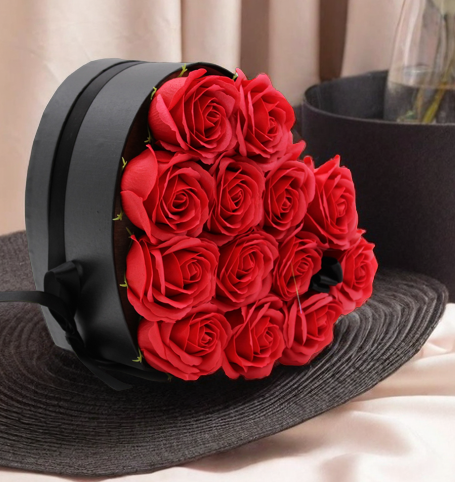 13 Rote Rosen Herz (13 Stk) - Luxus-Geschenkset