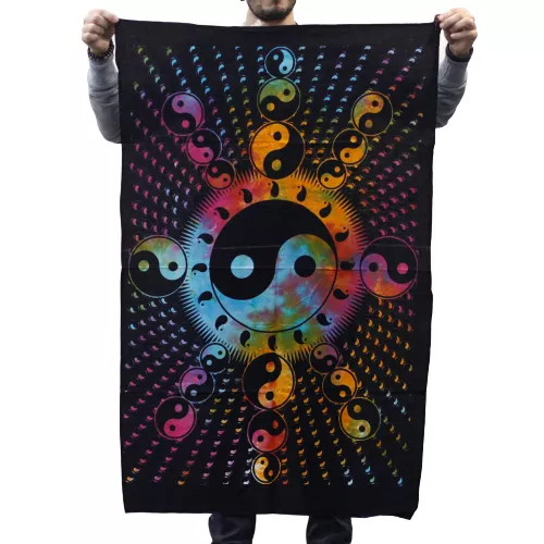 Yin-Yang-Motiv - Baumwoll-Wandtuch