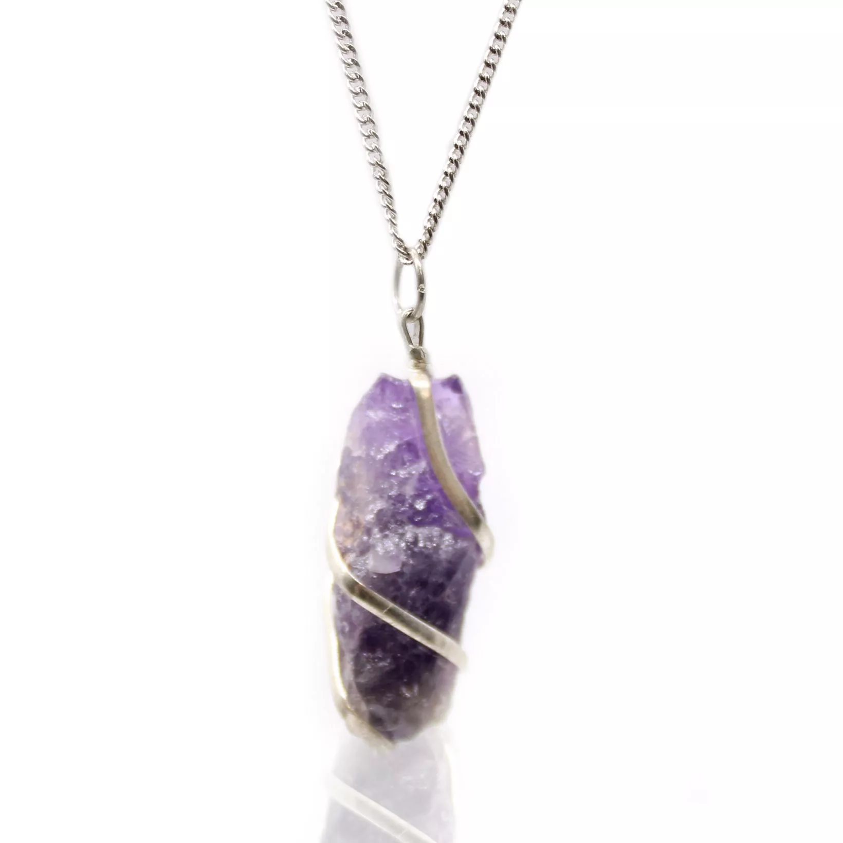 Naturstein-Kaskade Amethyst - Silberbeschichteter Halsschmuck