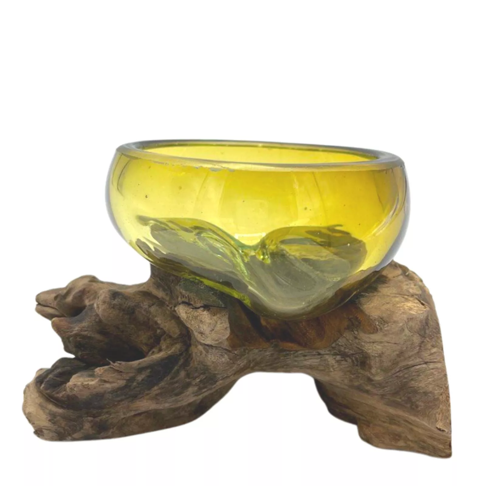 Amber-Schale - Glas-Holz-Schale