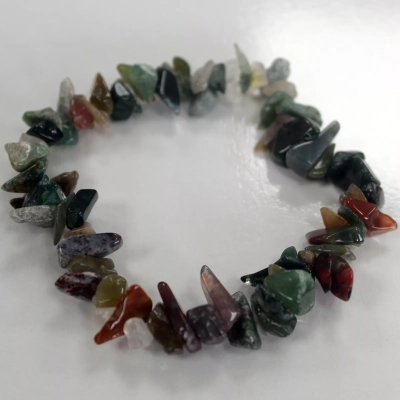 Mossachat-Splitter - Edelstein-Armband
