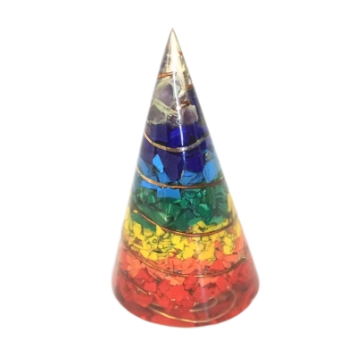 Kristallenergie-Konus 8cm - Edelstein-Kupfer-Orgonit