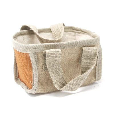 Mini-Korb 16x10x12cm Kurkuma - Jute & Baumwolle Korb