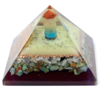 Blume-des-Lebens-Pyramide 7cm - Orgonit-Energiegenerator