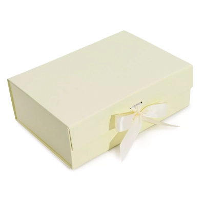 Eleganter Marfil - Faltbare Geschenkbox mit Schleife