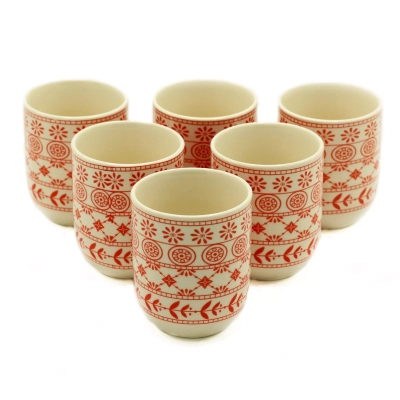 Kräutertee-Set (6 Stk) - Keramik-Teetassen-Set in Amber
