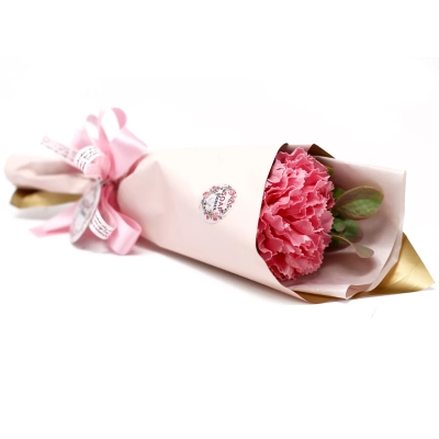 Seifenblumen-Strauß mit Nelken - Glycerinseifen-Arrangement