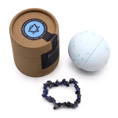 Sodalith Sandelholz - Badebombe mit Edelsteinarmband