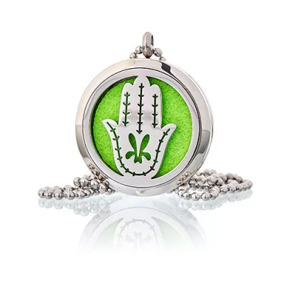 Hamsa 30mm (10 Stk) - Edelstahl Halskette mit Farbpads